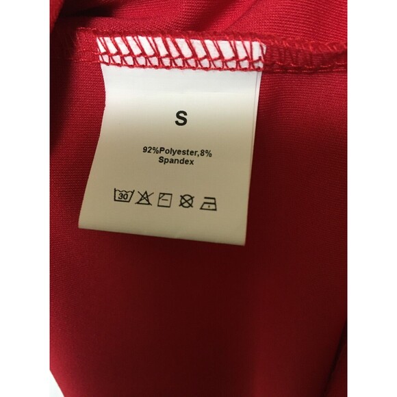 Women's Halter Crisscross Dress Size Small Red Knit Ruched Wrap Bodycon Mini D8 - Picture 6 of 8